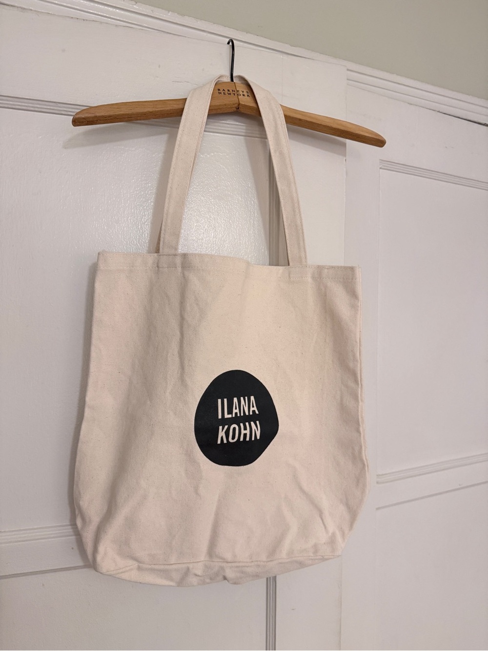 Ilana Kohn Natural Canvas Tote with Black Logo